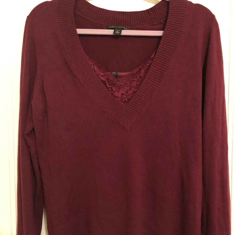 Banana Republic burgundy v-neck sweater